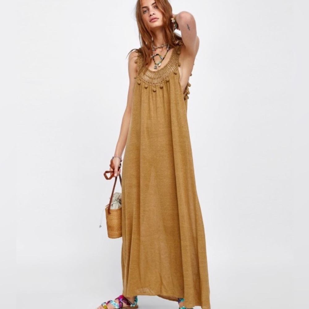 Zara Crochet Maxi Dress Size S